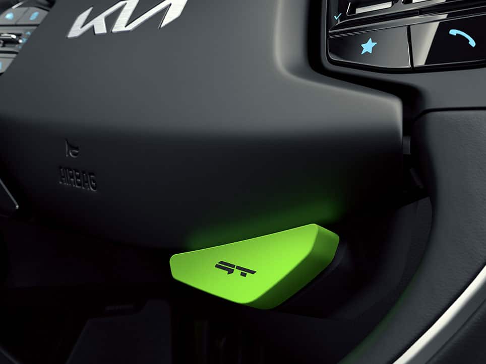 Kia EV6 GT Fahrmodus, GT-Schalter auf der rechten Seite des Lenkrads